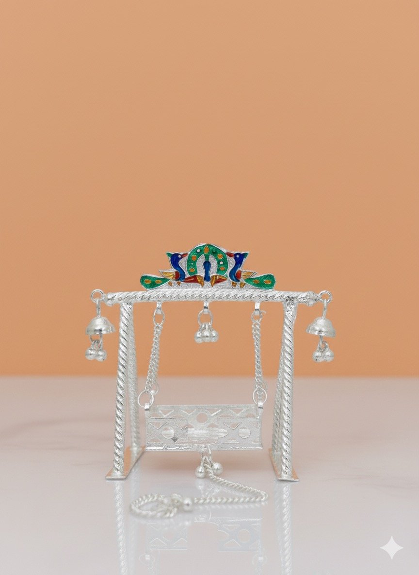 92.5 Silver Handmade Little Krishna Jhula