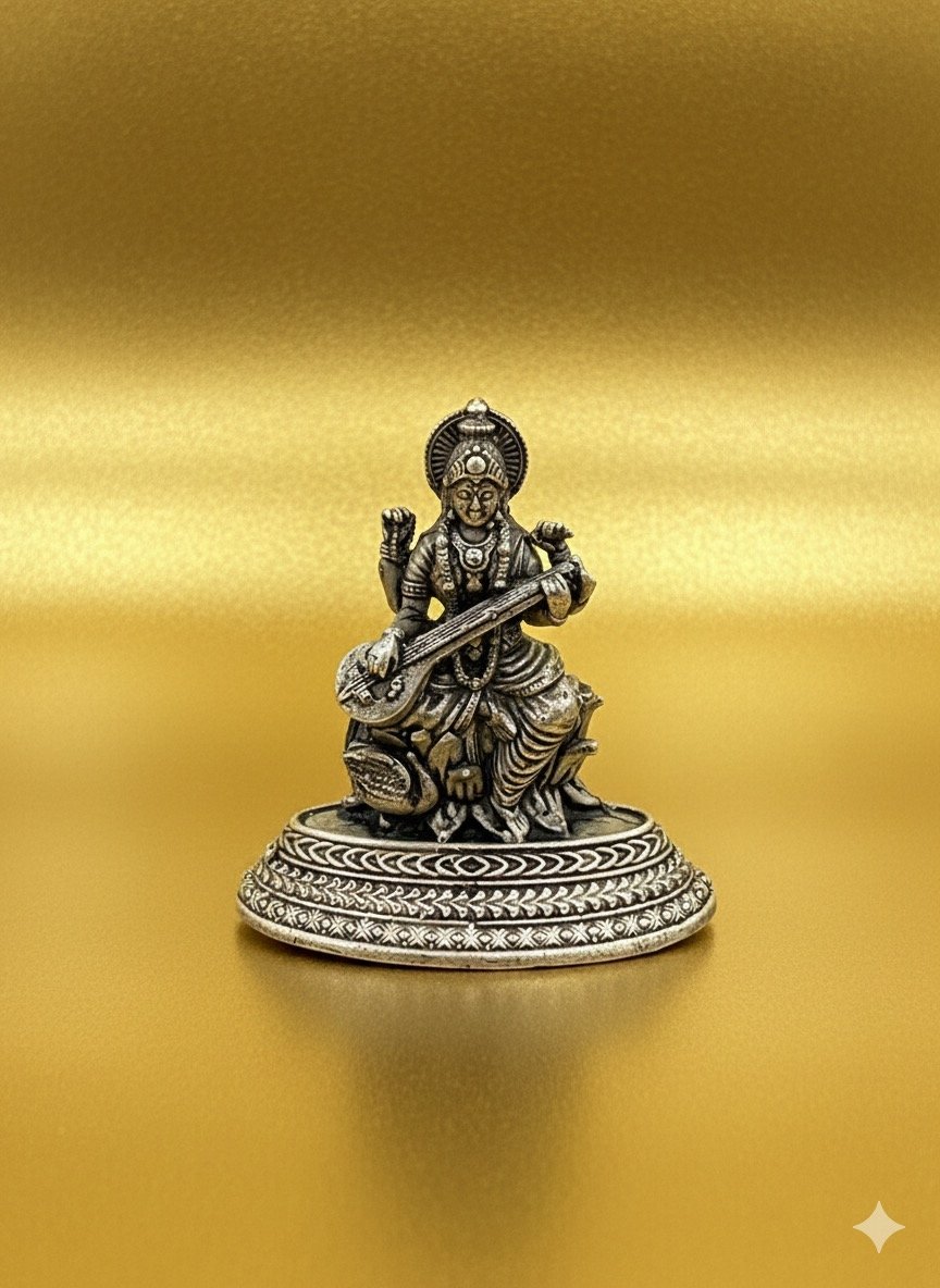 Antique Goddess Saraswathi Idol