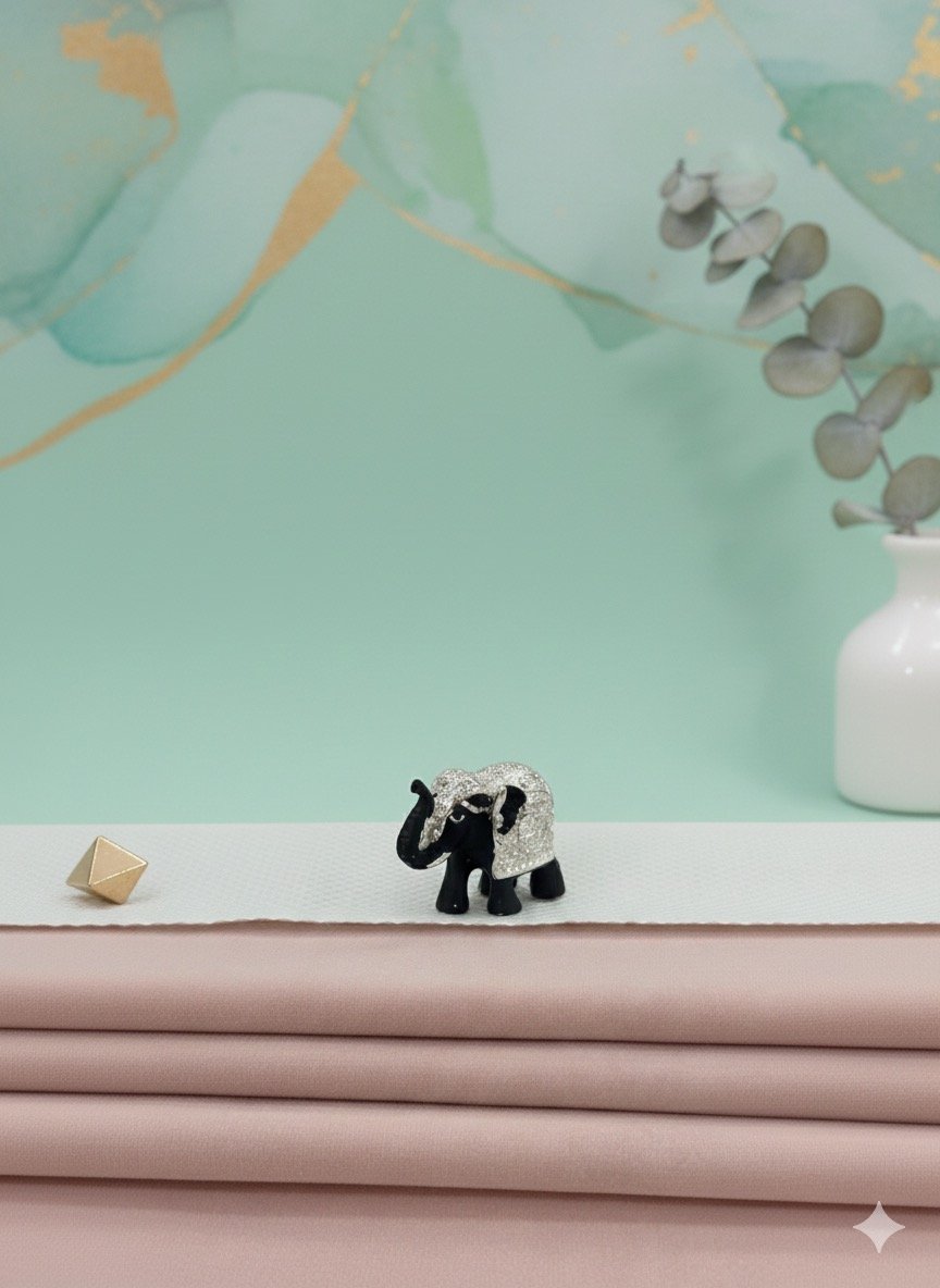 Elegant Wax Black Elephant Showpiece