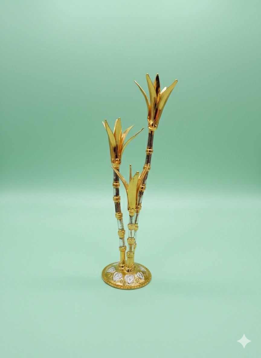 Gold Plated Normal Silver Two-Toned Sugar Cane Stalk 1 UNIT